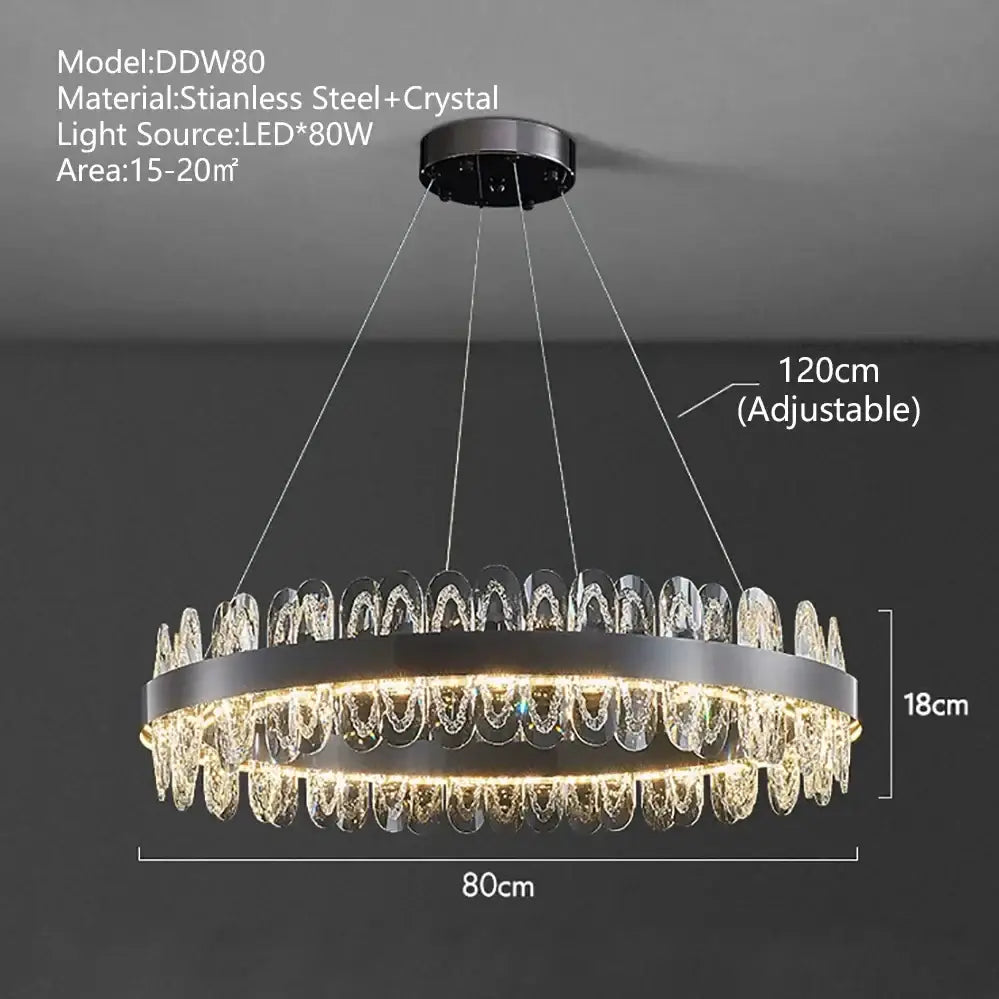Modern crystal led chandelier living room pendant light
