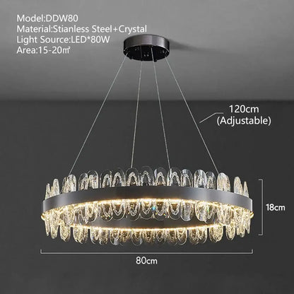 Modern crystal led chandelier living room pendant light