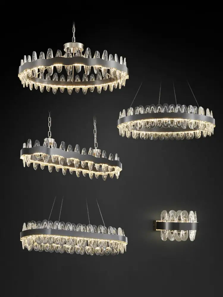 Modern crystal led chandelier living room pendant light