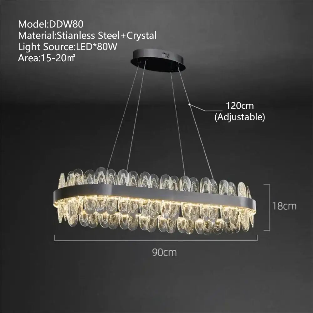 Modern crystal led chandelier living room pendant light