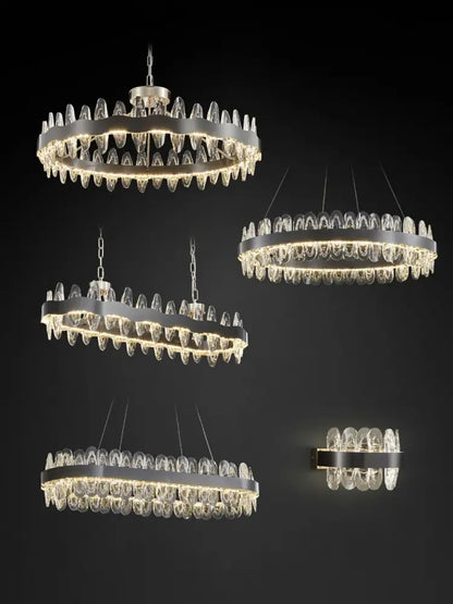 Modern crystal led chandelier living room pendant light