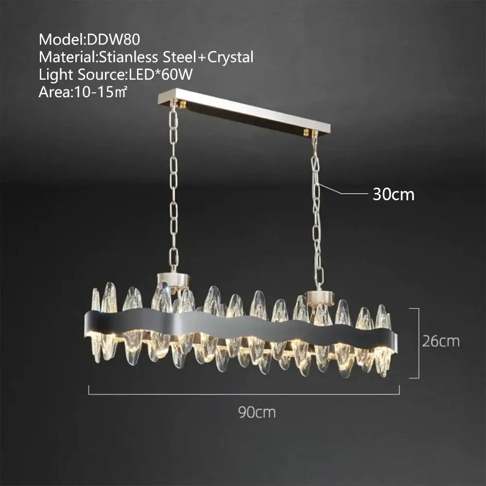 Modern crystal led chandelier living room pendant light