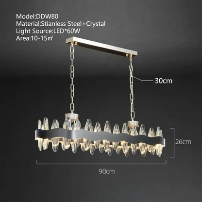 Modern crystal led chandelier living room pendant light