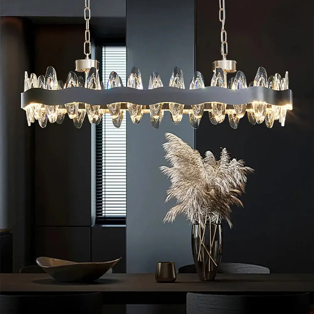Modern crystal led chandelier living room pendant light