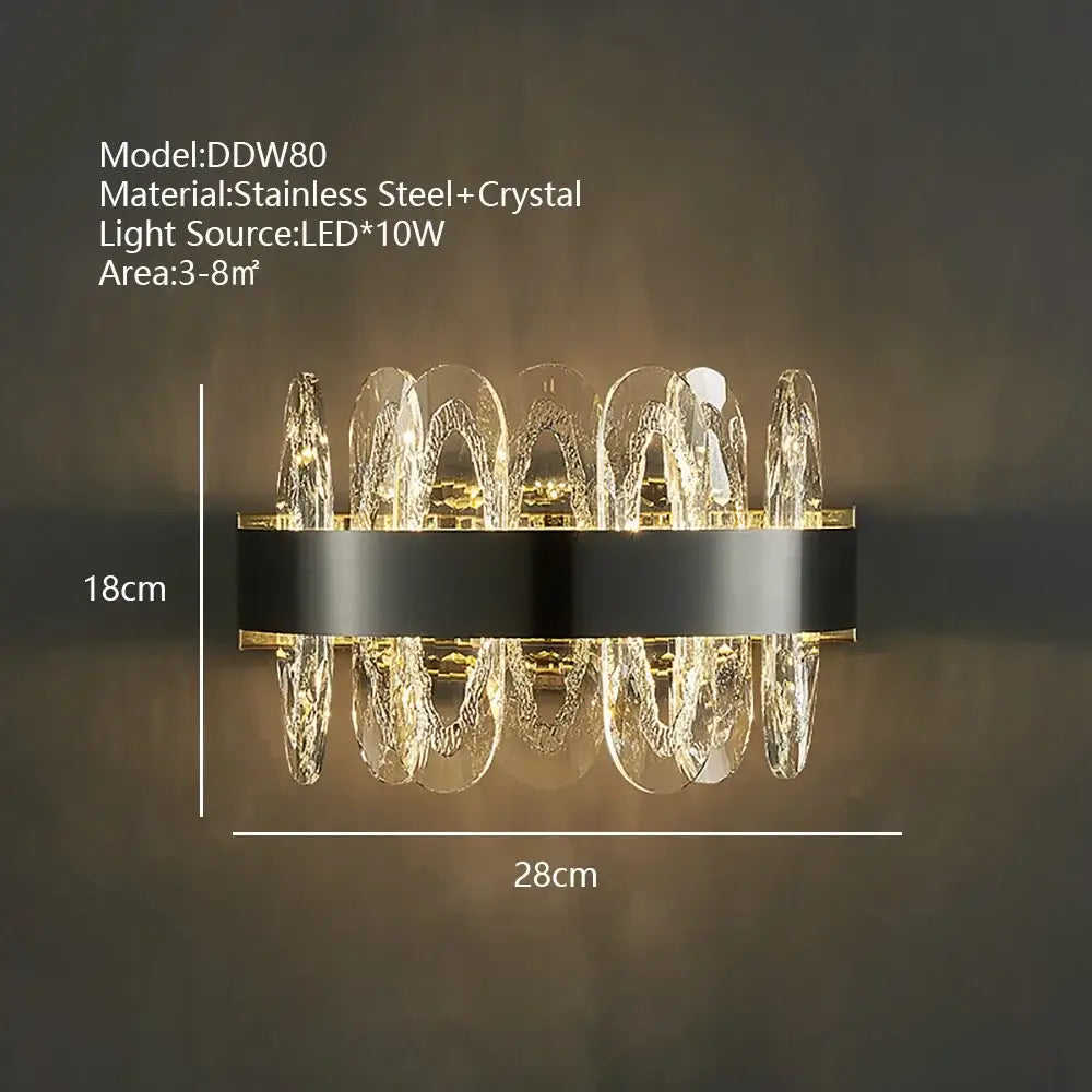 Modern crystal led chandelier living room pendant light