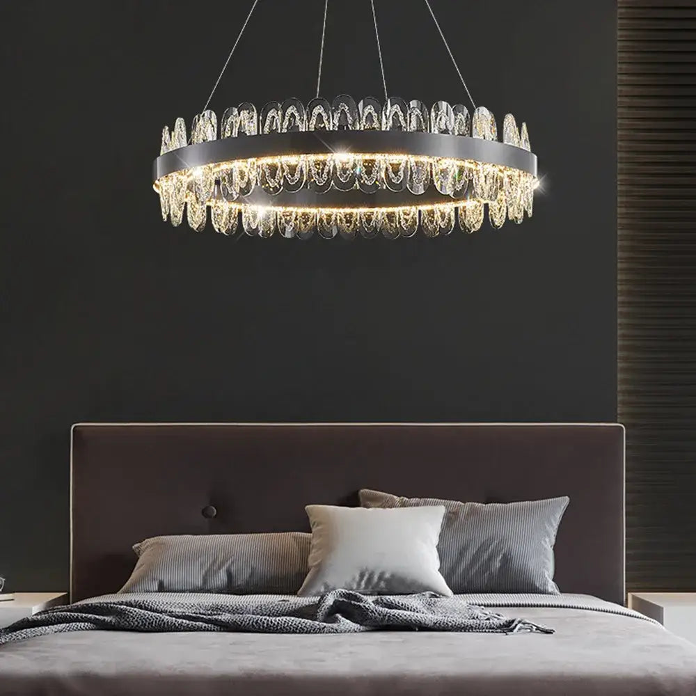 Modern crystal led chandelier living room pendant light