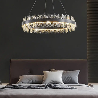 Modern crystal led chandelier living room pendant light