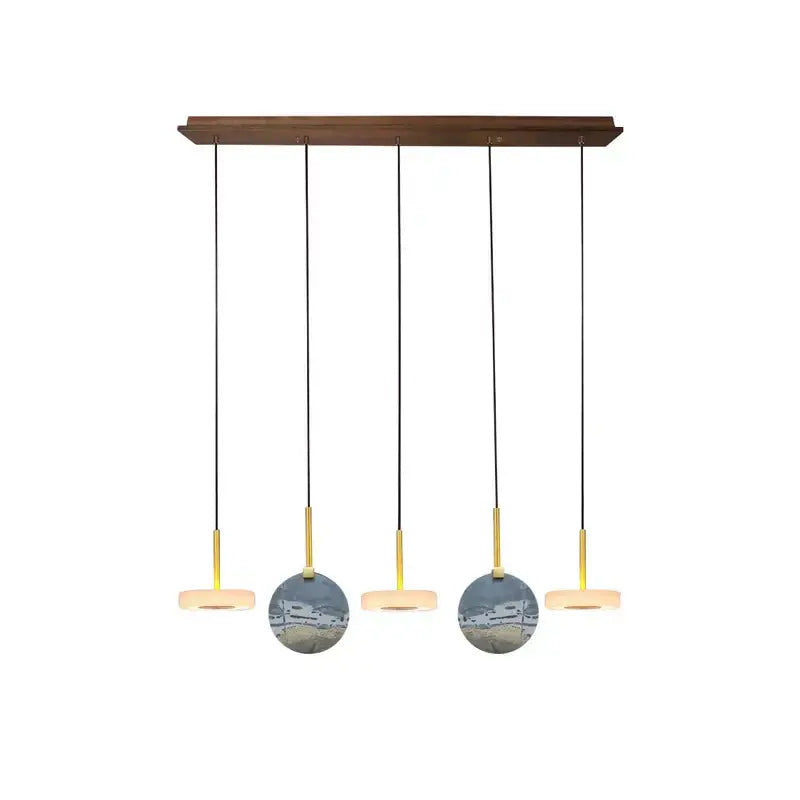 Modern decorbites deco wood and marble led chandelier dining room light