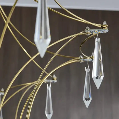 Modern deluxe crystal star lamp chrome living room chandelier