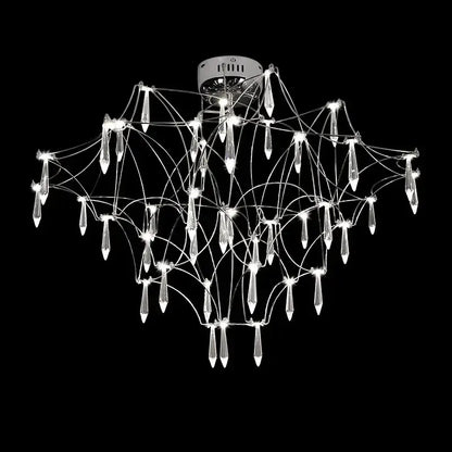 Modern deluxe crystal star lamp chrome living room chandelier