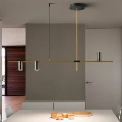 Modern designer black long chandelier dining room light