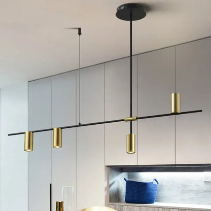 Modern designer black long chandelier dining room light