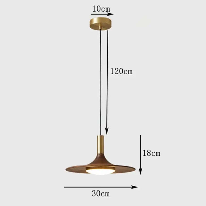 Modern flying saucer solid wood chandelier bedroom light