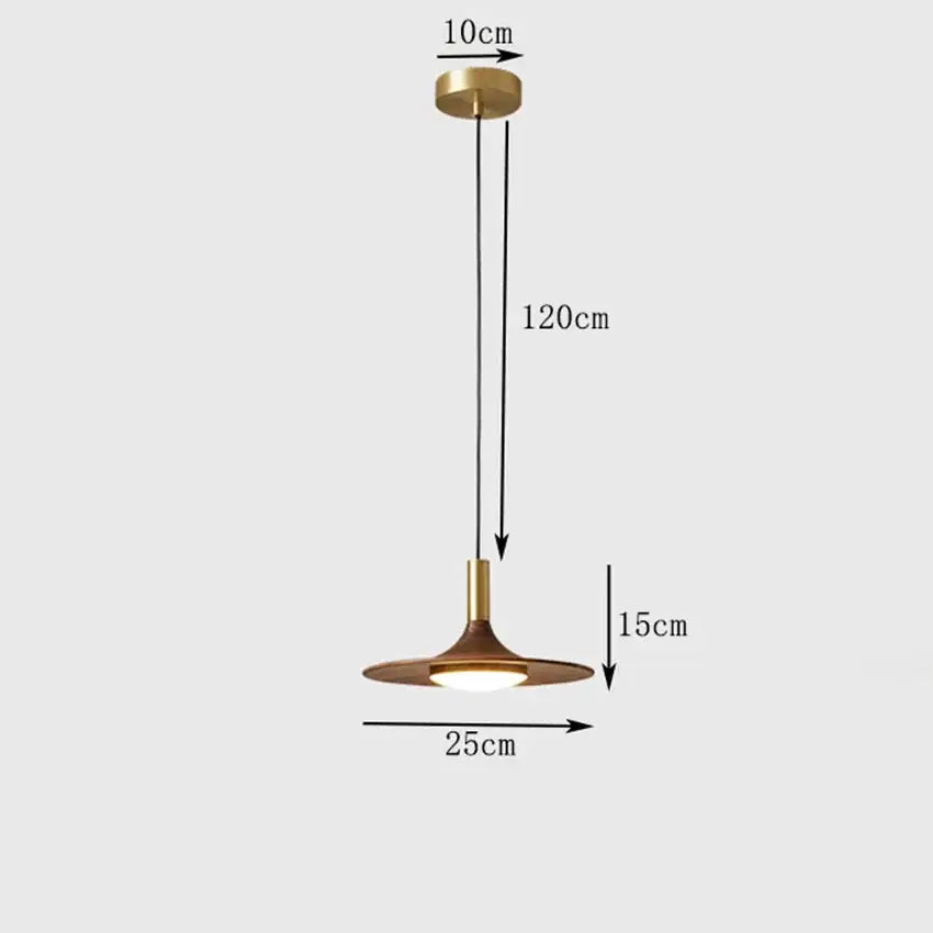 Modern flying saucer solid wood chandelier bedroom light