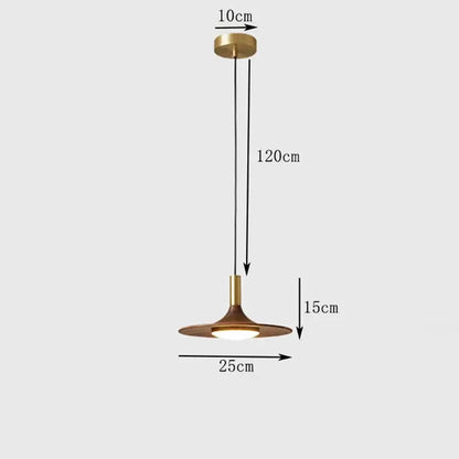 Modern flying saucer solid wood chandelier bedroom light