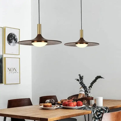 Modern flying saucer solid wood chandelier bedroom light