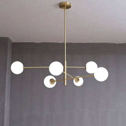 Modern glass brass chandelier for living room