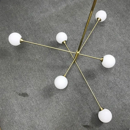 Modern glass brass chandelier for living room