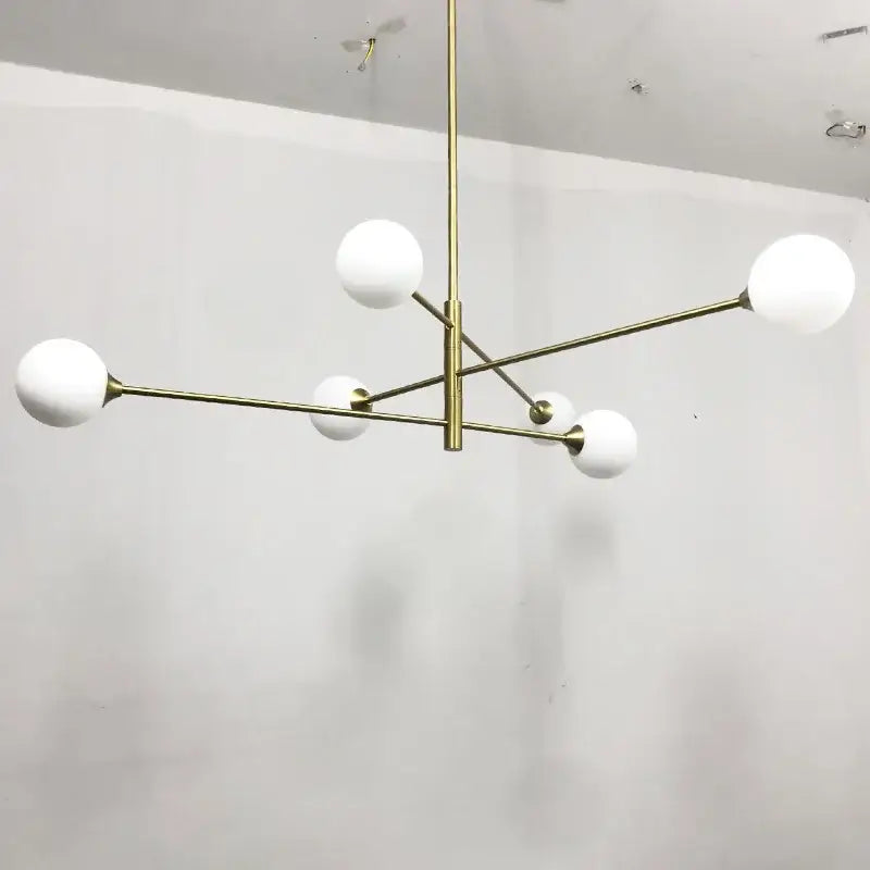 Modern glass brass chandelier for living room