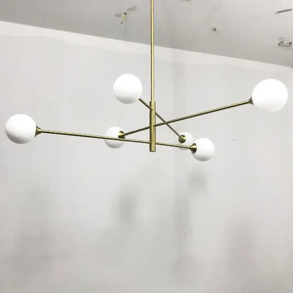 Modern glass brass chandelier for living room