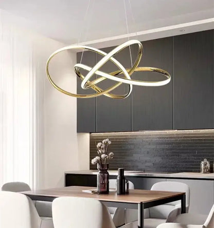 Modern gold ring led chandelier for dining room lighting