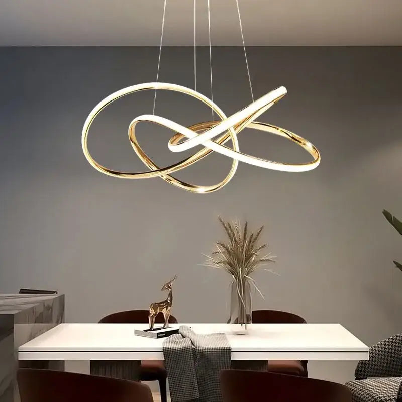 Modern gold ring led chandelier for dining room lighting