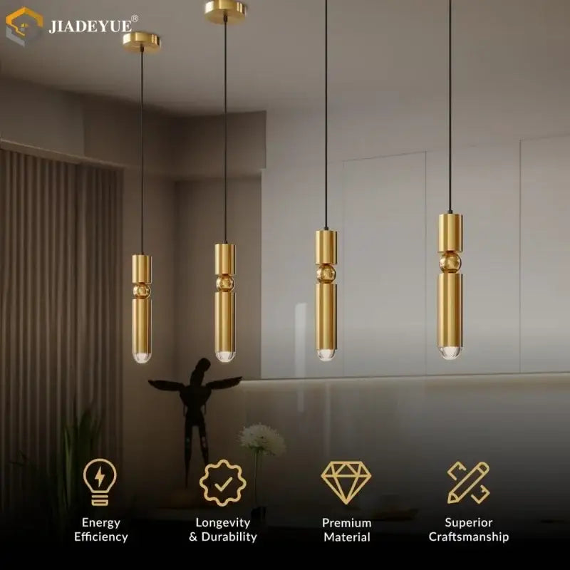 Modern golden led chandelier for dining room