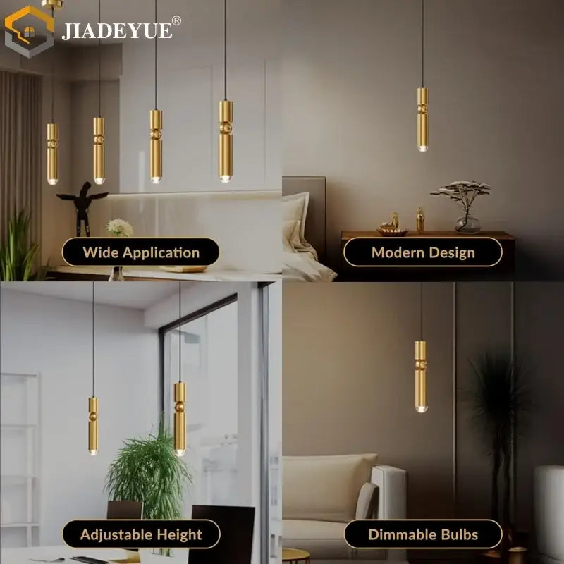 Modern golden led chandelier for dining room