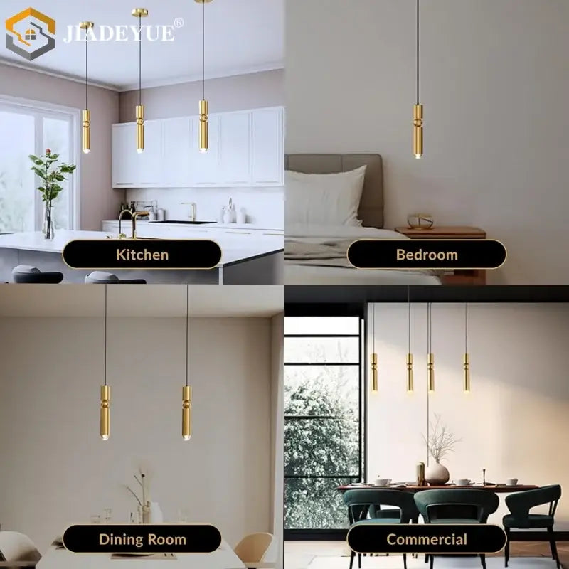 Modern golden led chandelier for dining room