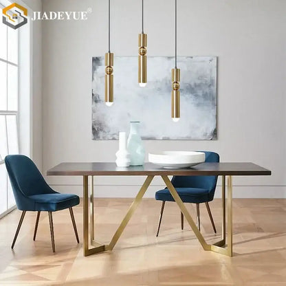 Modern golden led chandelier for dining room