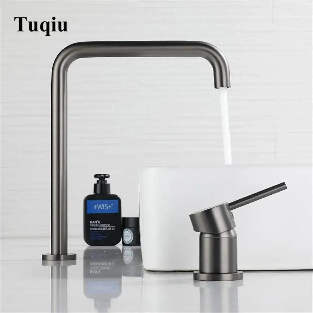 Modern gun grey rotating faucet kitchen sink tap