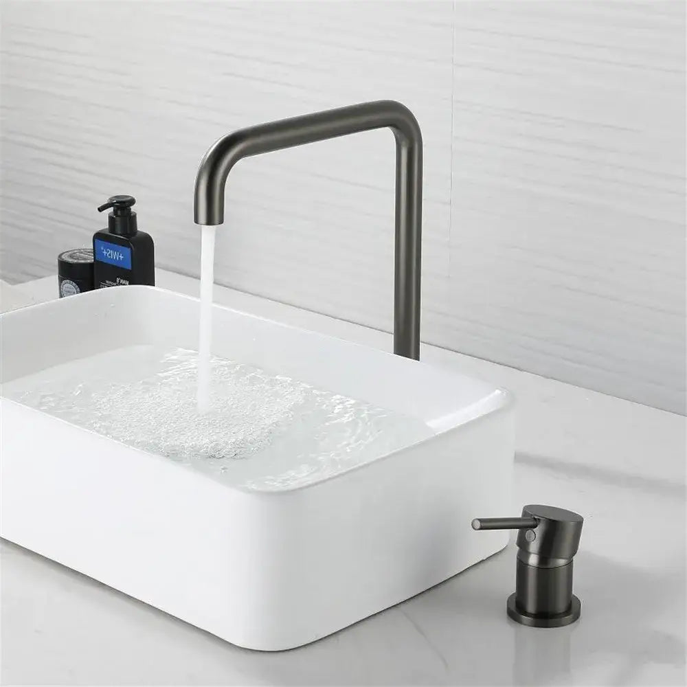 Modern gun grey rotating faucet kitchen sink tap