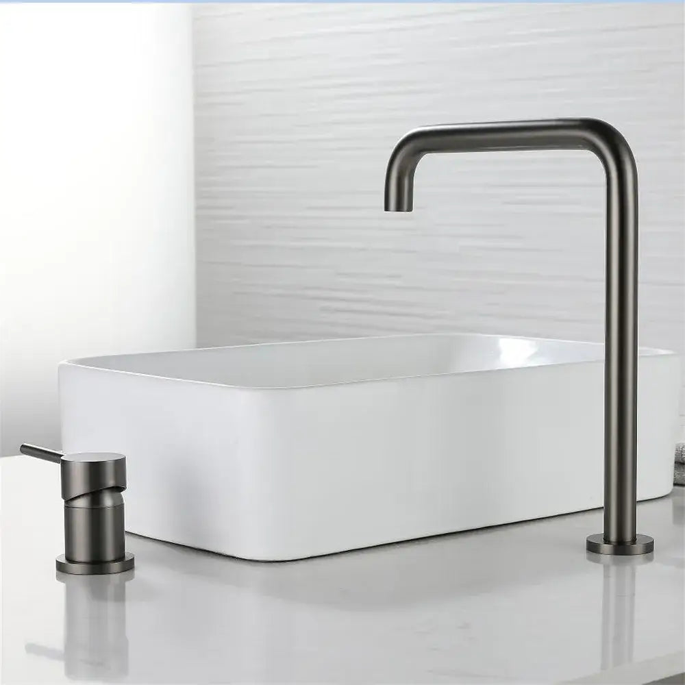 Modern gun grey rotating faucet kitchen sink tap