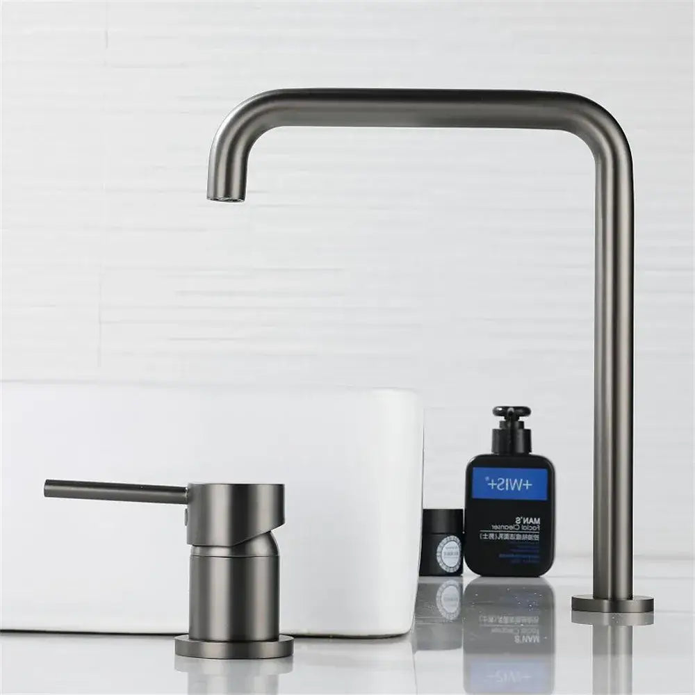 Modern gun grey rotating faucet kitchen sink tap