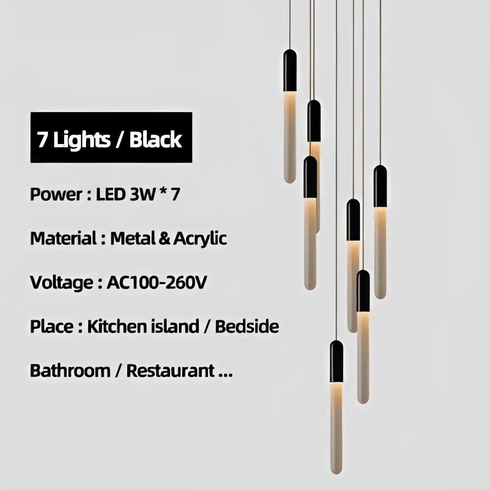 Modern luxe gold tube chandelier dining room lighting