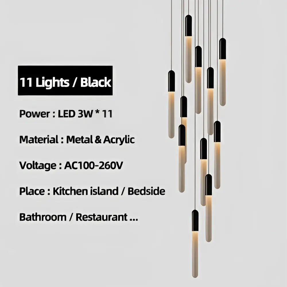 Modern luxe gold tube chandelier dining room lighting