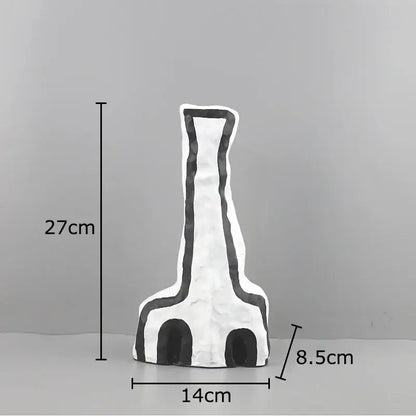 Modern design black and white abstract vase set bedroom decor