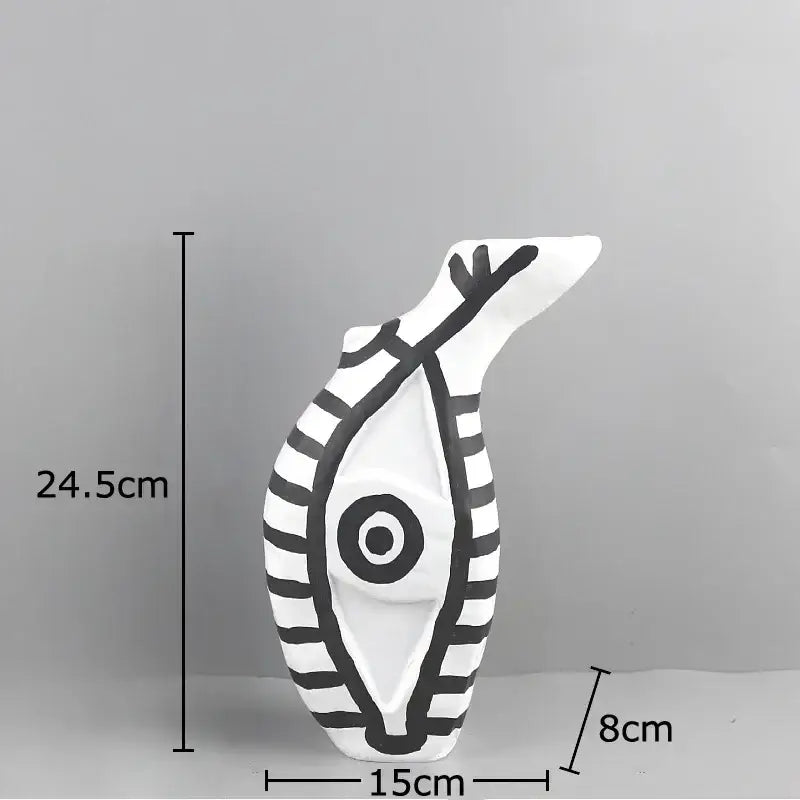 Modern design black and white abstract vase set bedroom decor