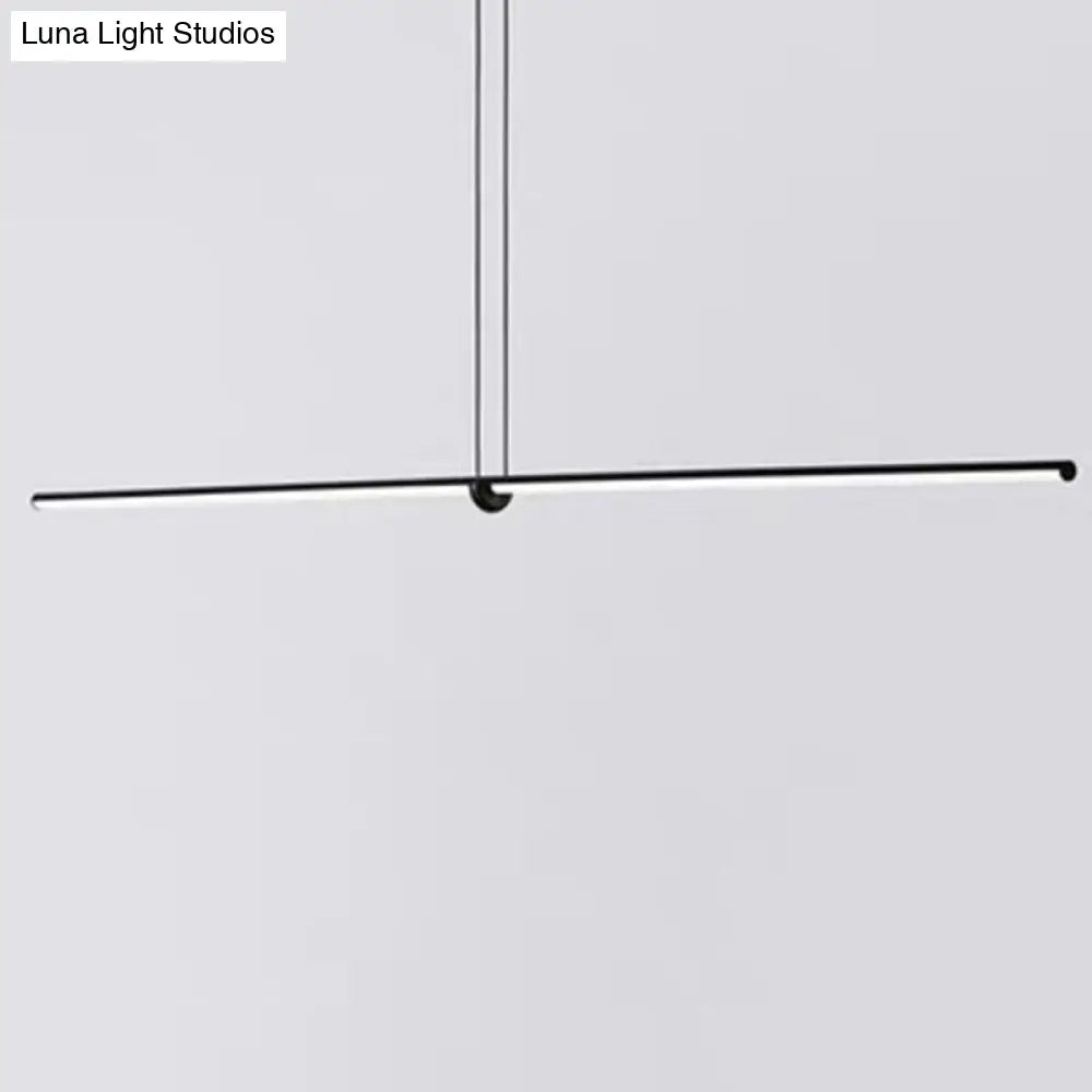 DecorBites™ Modern Designer Line Art Pendant Ceiling Light with LED Island Lighting for Dining Room, Black Metallic Finish