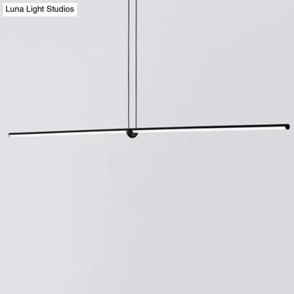 DecorBites™ Modern Designer Line Art Pendant Ceiling Light with LED Island Lighting for Dining Room, Black Metallic Finish