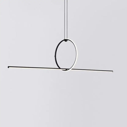 DecorBites™ Modern Designer Line Art Pendant Ceiling Light with LED Island Lighting for Dining Room, Black Metallic Finish
