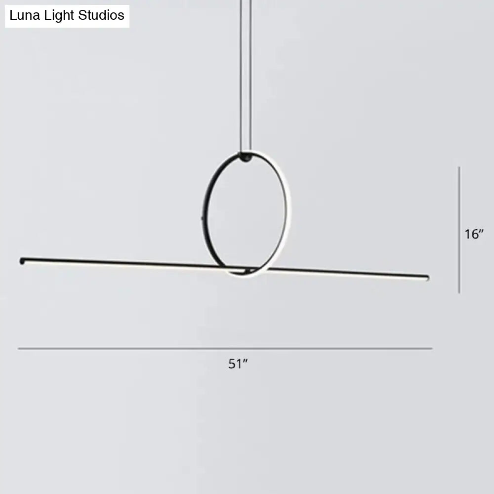 DecorBites™ Modern Designer Line Art Pendant Ceiling Light with LED Island Lighting for Dining Room, Black Metallic Finish
