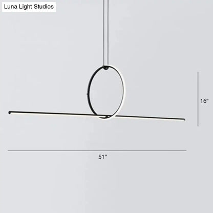 DecorBites™ Modern Designer Line Art Pendant Ceiling Light with LED Island Lighting for Dining Room, Black Metallic Finish