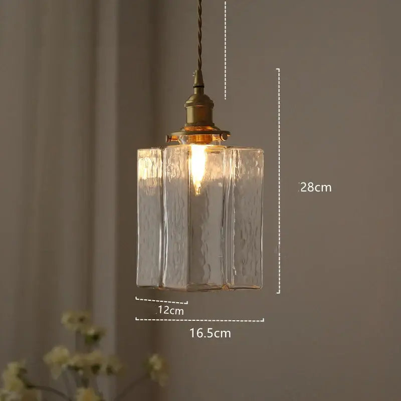Modern diamond amber glass led pendant light for dining room