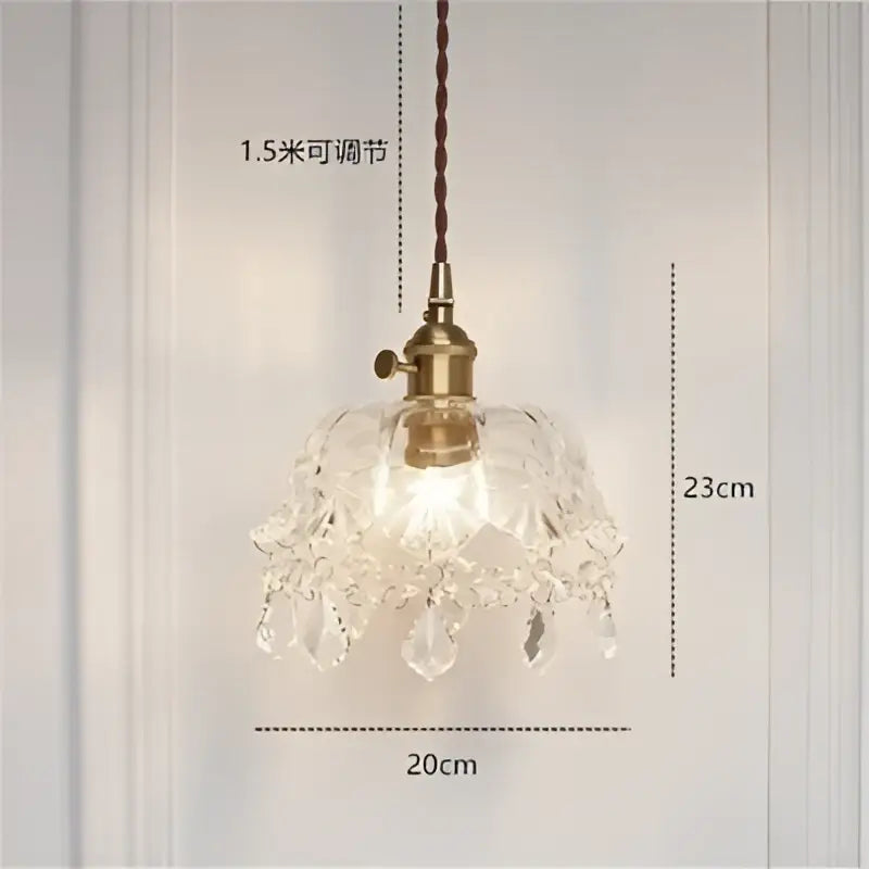 Modern diamond amber glass led pendant light for dining room