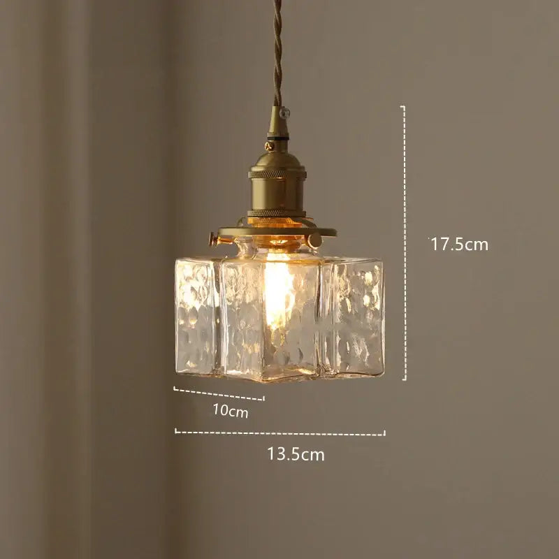 Modern diamond amber glass led pendant light for dining room