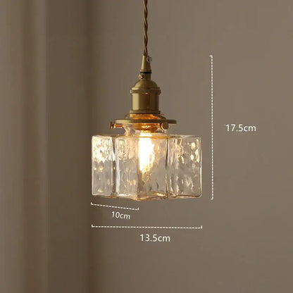 Modern diamond amber glass led pendant light for dining room