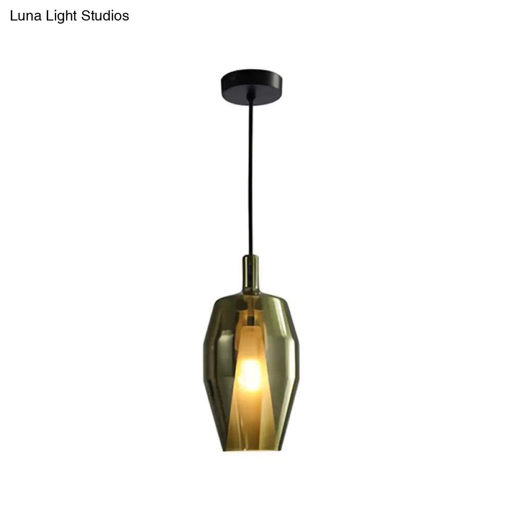 DecorBites™ Modern Dining Room Pendant Light with Geometric Glass Shade