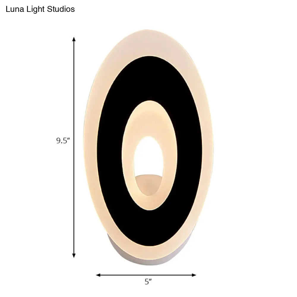 DecorBites™ Modern Disk LED Wall Sconce Light Fixture in Black/White with Warm/White Lighting