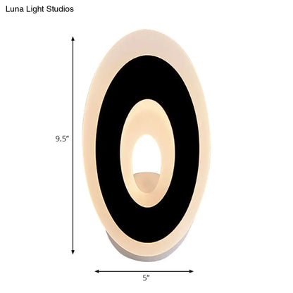 DecorBites™ Modern Disk LED Wall Sconce Light Fixture in Black/White with Warm/White Lighting